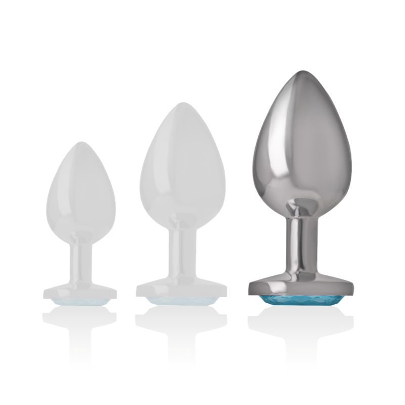 INTENSE - ALUMINUM METAL ANAL PLUG WITH BLUE CRYSTAL SIZE L - Bild 5