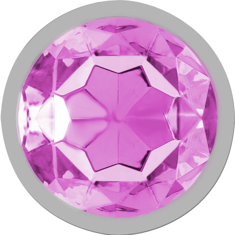 Alternative view of INTENSE - ALUMINUM METAL ANAL PLUG WITH PINK CRYSTAL SIZE S