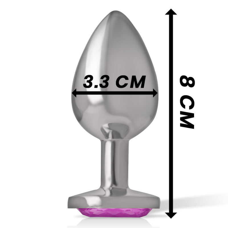 Alternative view of INTENSE - ALUMINUM METAL ANAL PLUG WITH PINK CRYSTAL SIZE M