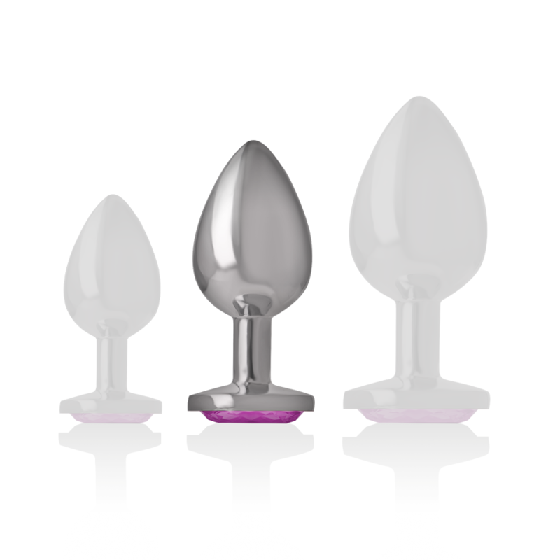 INTENSE - ALUMINUM METAL ANAL PLUG WITH PINK CRYSTAL SIZE M - Bild 3