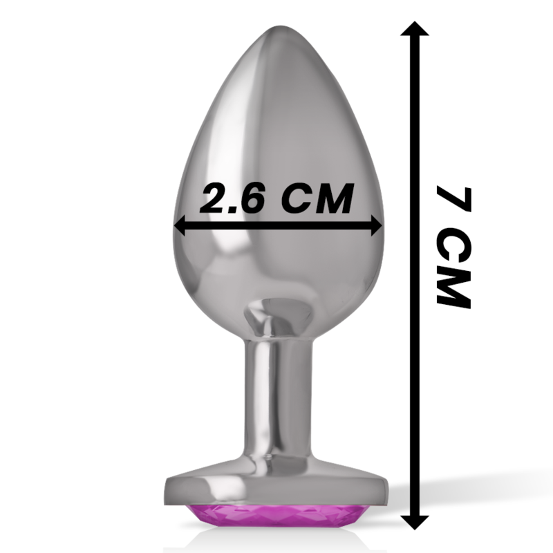 INTENSE - ALUMINUM METAL ANAL PLUG WITH PINK CRYSTAL SIZE S - Bild 6