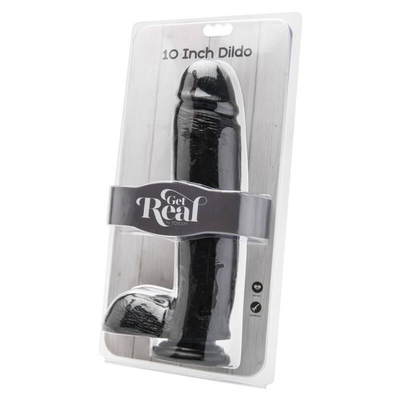 Alternative view of GET REAL - DILDO 25,5 CM WITH BALLS BLACK