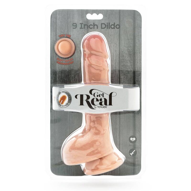 GET REAL - DUAL DENSITY DILDO 25,5 CM BALLS SKIN - Bild 3