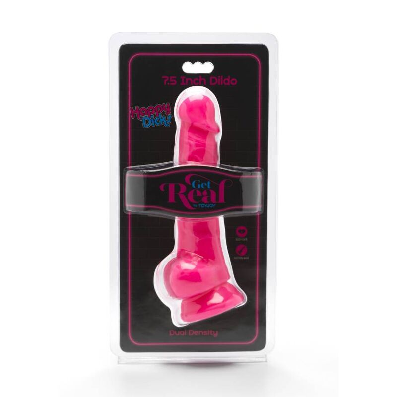 Alternative view of GET REAL - HAPPY DICKS 19 CM WITH BALLS PINK