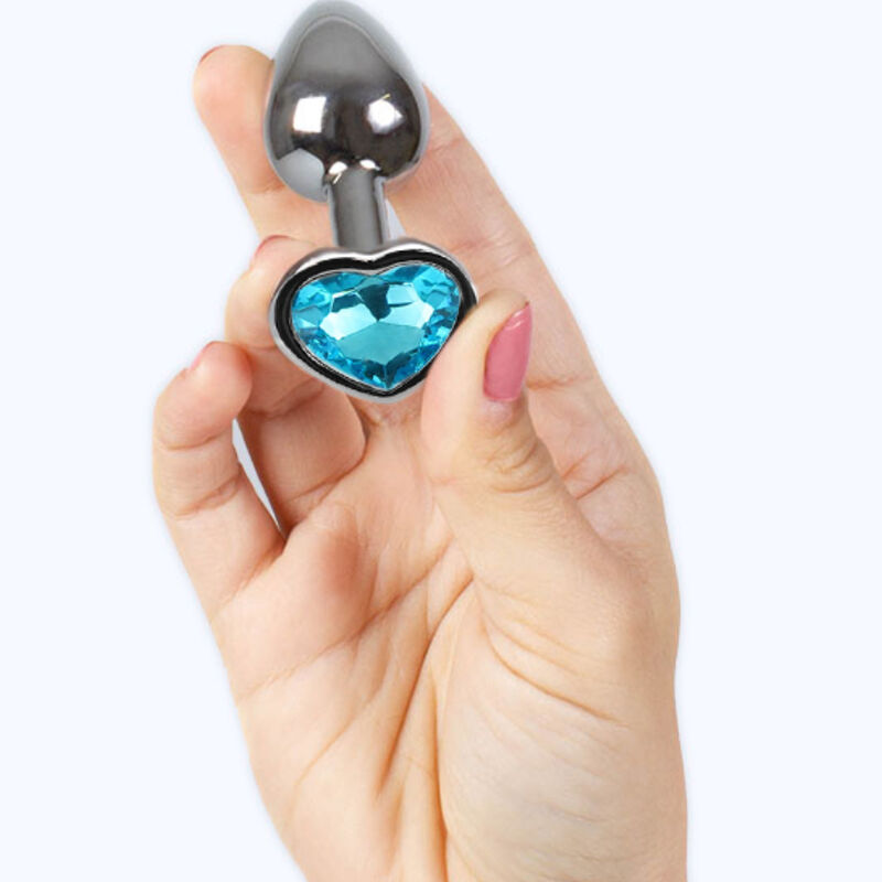 SECRETPLAY - METAL BUTT PLUG BLUE HEART SMALL SIZE 7 CM - Bild 3