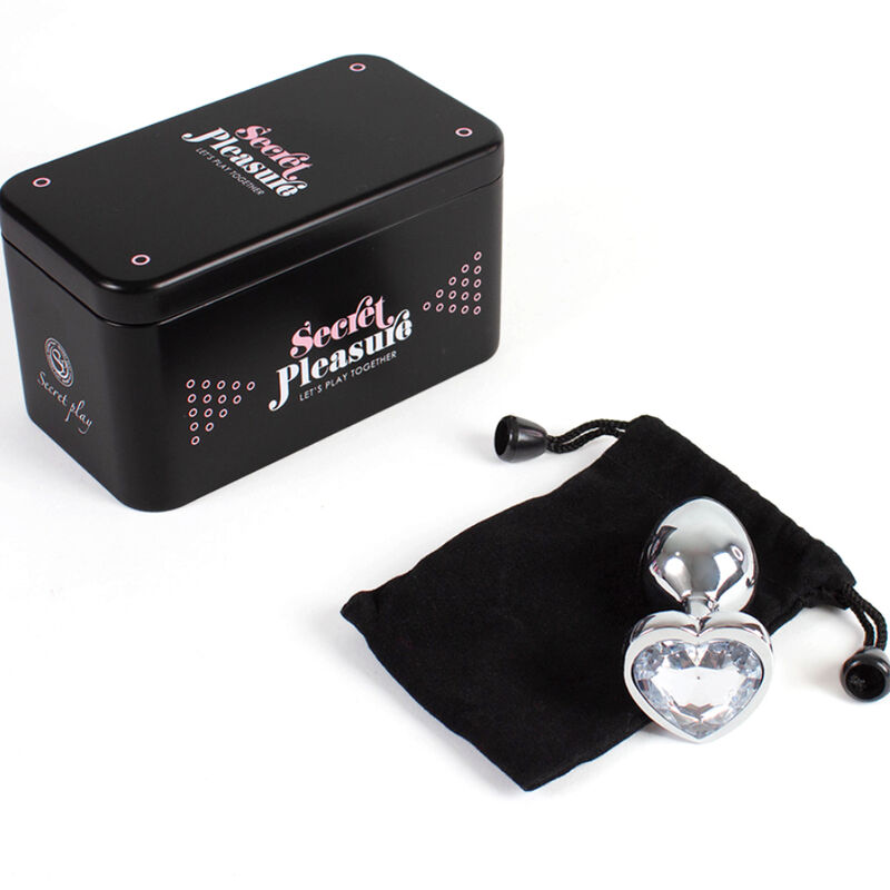 SECRETPLAY - METAL BUTT PLUG CLEAR CRYSTAL HEART SMALL SIZE 7 CM - Bild 4