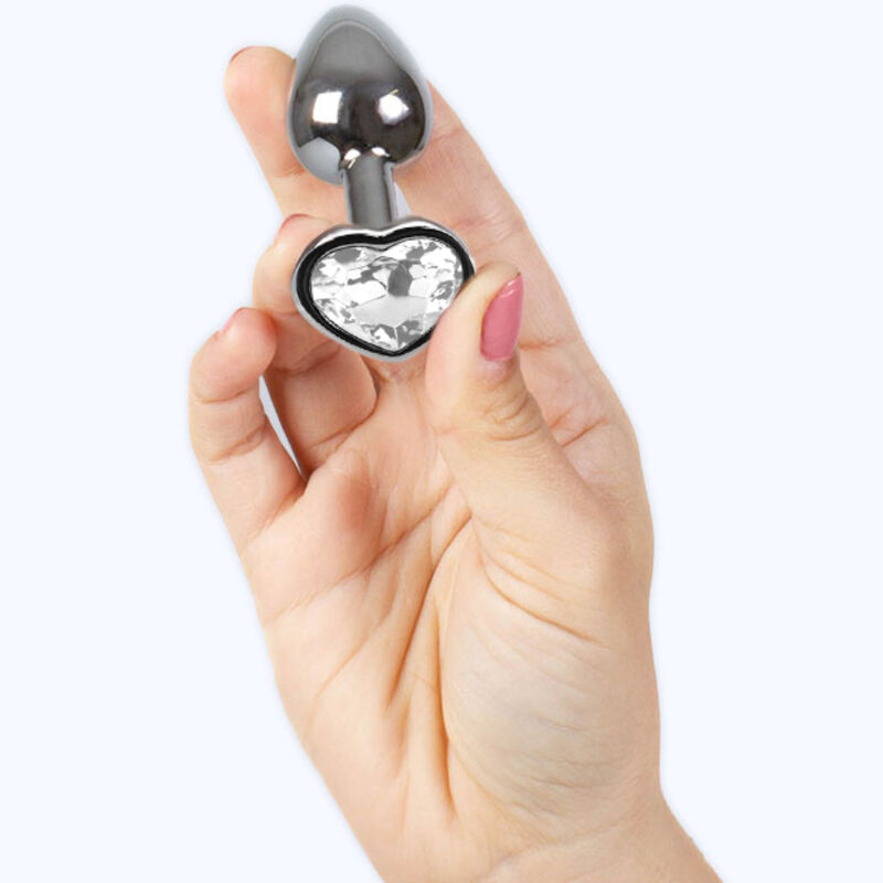 SECRETPLAY - METAL BUTT PLUG CLEAR CRYSTAL HEART SMALL SIZE 7 CM - Bild 3
