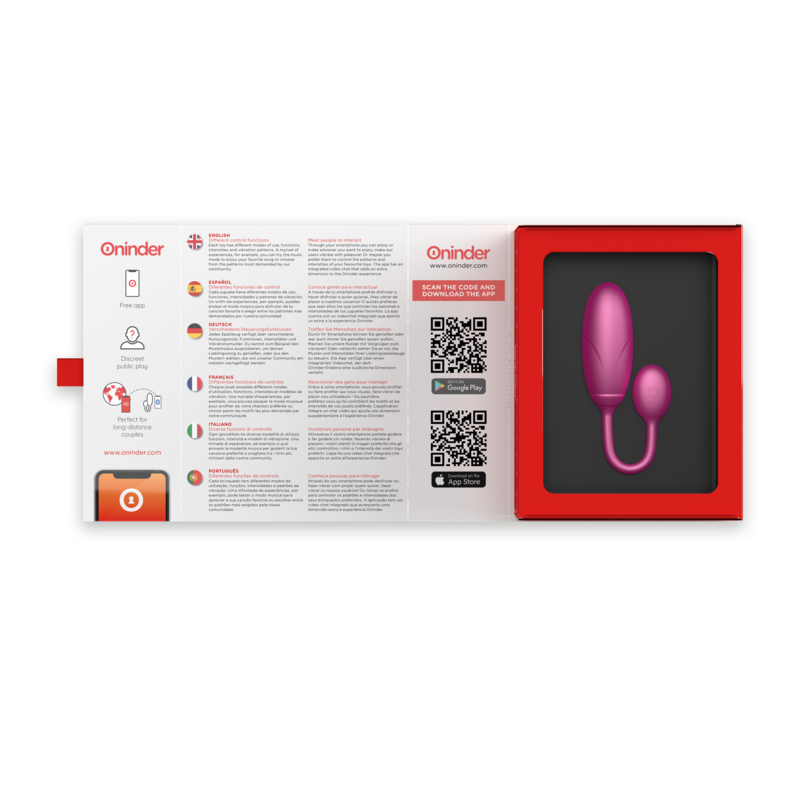 ONINDER - DENVER VIBRATING EGG PINK 7 X 2.7 CM FREE APP - Bild 6