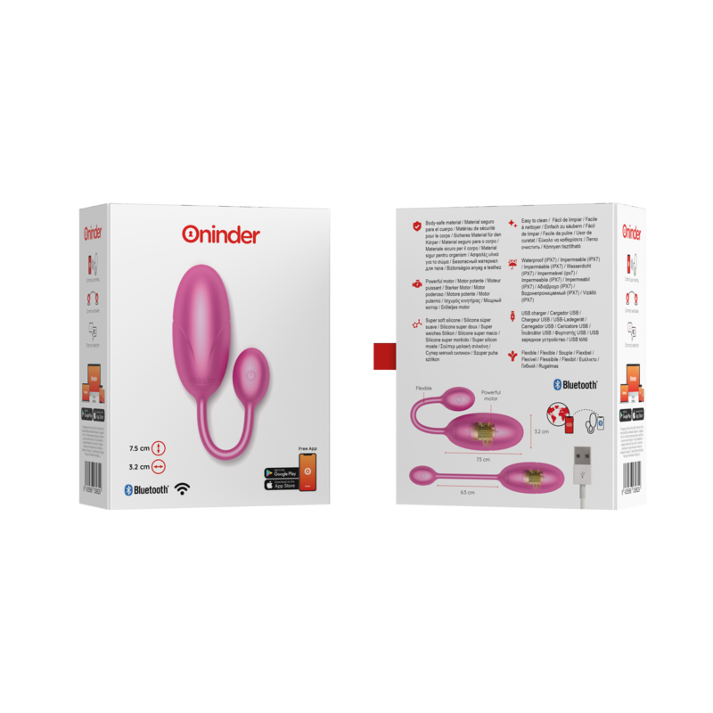 ONINDER - TOKYO VIBRATING EGG PINK 7.5 X 3.2 CM FREE APP - Bild 8