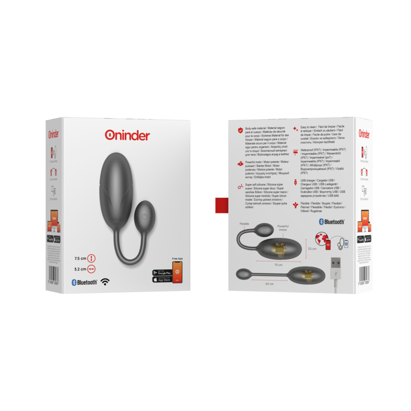 ONINDER - TOKYO VIBRATING EGG BLACK 7.5 X 3.2 CM FREE APP - Bild 8