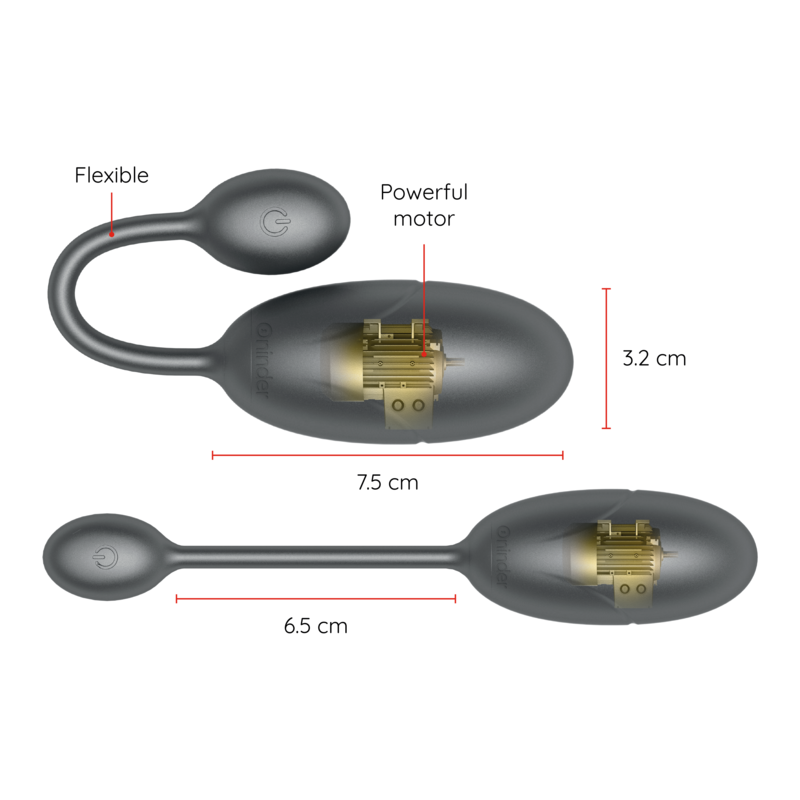 ONINDER - TOKYO VIBRATING EGG BLACK 7.5 X 3.2 CM FREE APP - Bild 4