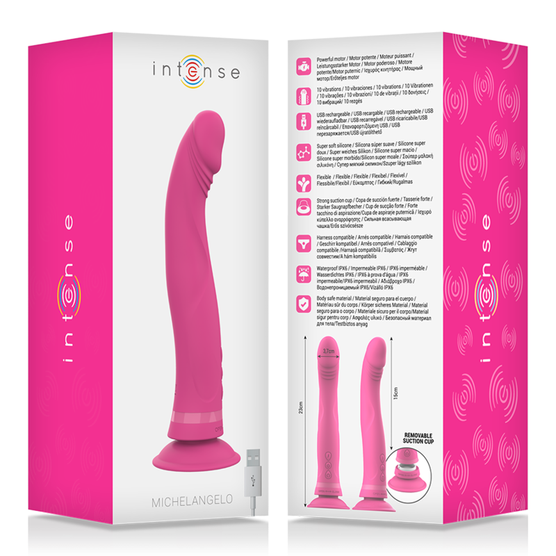 INTENSE - MICHELANGELO PINK SILICONE VIBRATOR DILDO - Bild 5