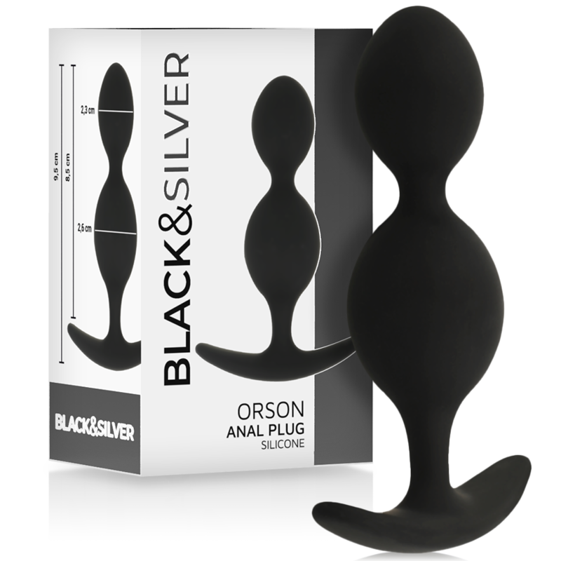 BLACK&SILVER - ORSON PLUG SILICONE 2 ANAL WAVES 9 CM - Bild 5