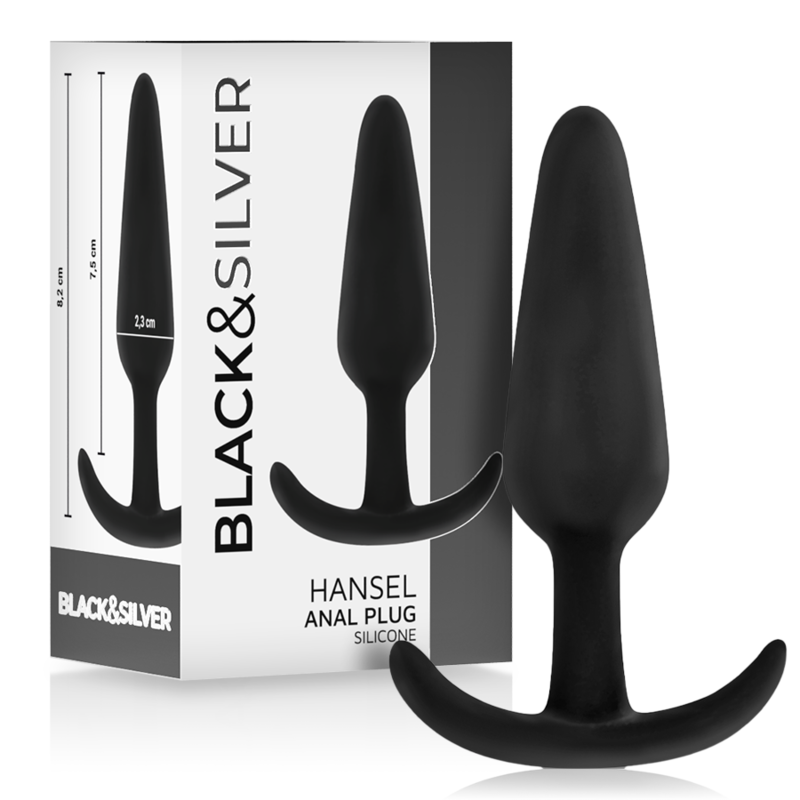 Alternative view of BLACK&SILVER - HANSEL SILICONE ANAL PLUG WITH SMALL HANDLE