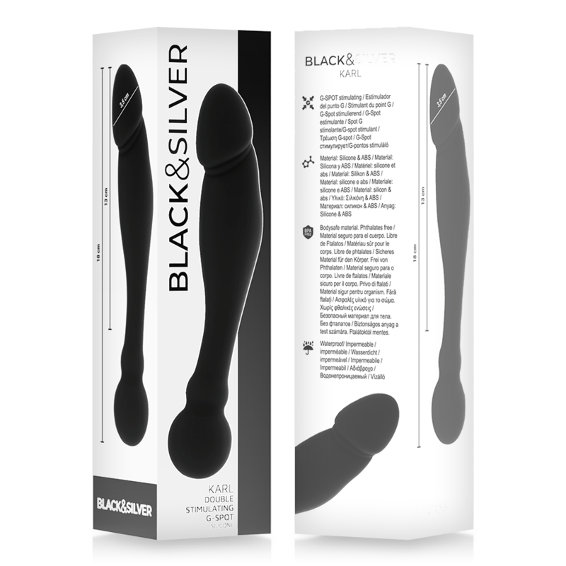 Alternative view of BLACK&SILVER - KARL G-POINT STIMULATING DILDO 18 CM