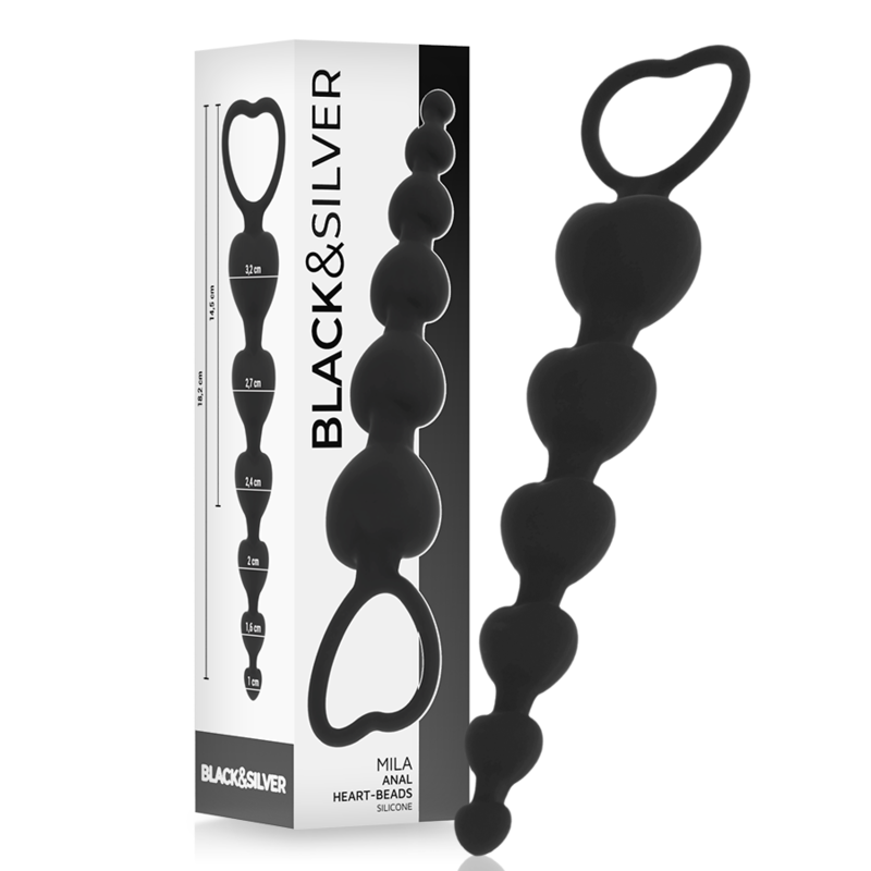 BLACK&SILVER - MILA ANAL CHAIN OF HEARTS 18 CM - Bild 6