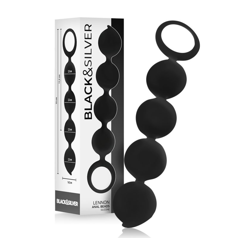 BLACK&SILVER - LENNON ANAL ROSARY 4 SILICONE SPHERES 15 CM - Bild 2