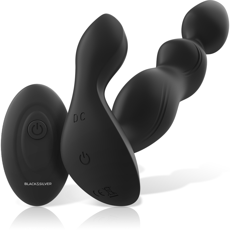Alternative view of BLACK&SILVER - CORA ANAL PLUG SILICONE REMOTE CONTROL