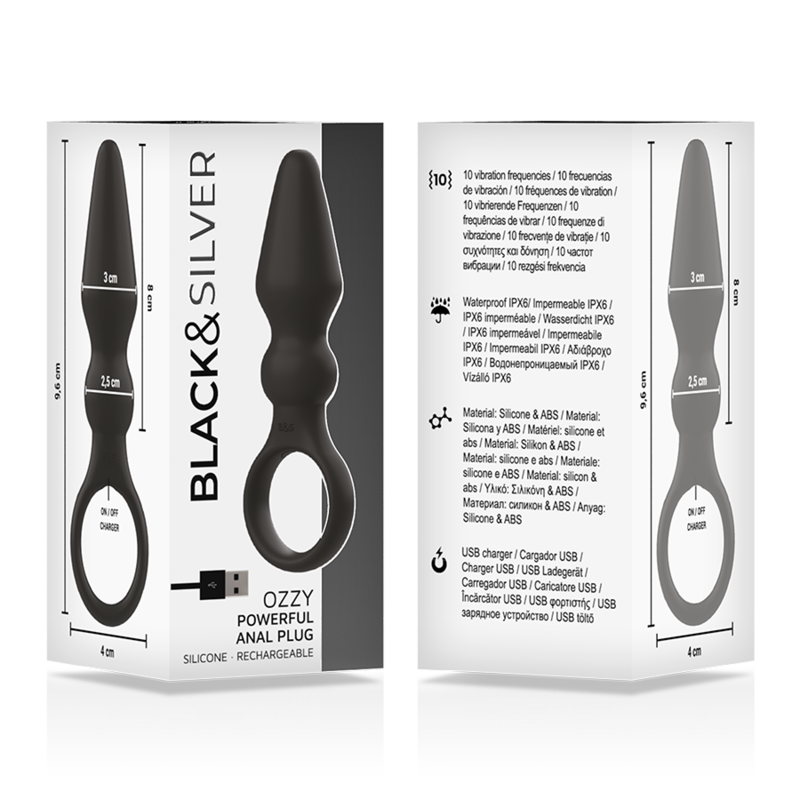 BLACK&SILVER - OZZY POWERFUL SILICONE ANAL PLUG - Bild 3