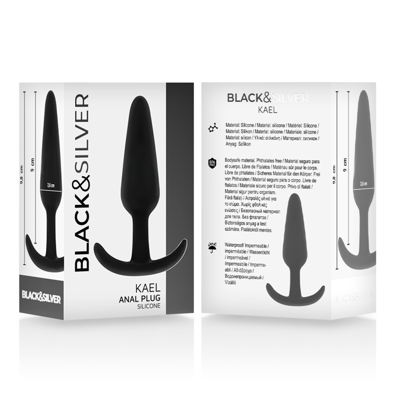Alternative view of BLACK&SILVER - KAEL SILICONE ANAL PLUG WITH MEDIUM HANDLE