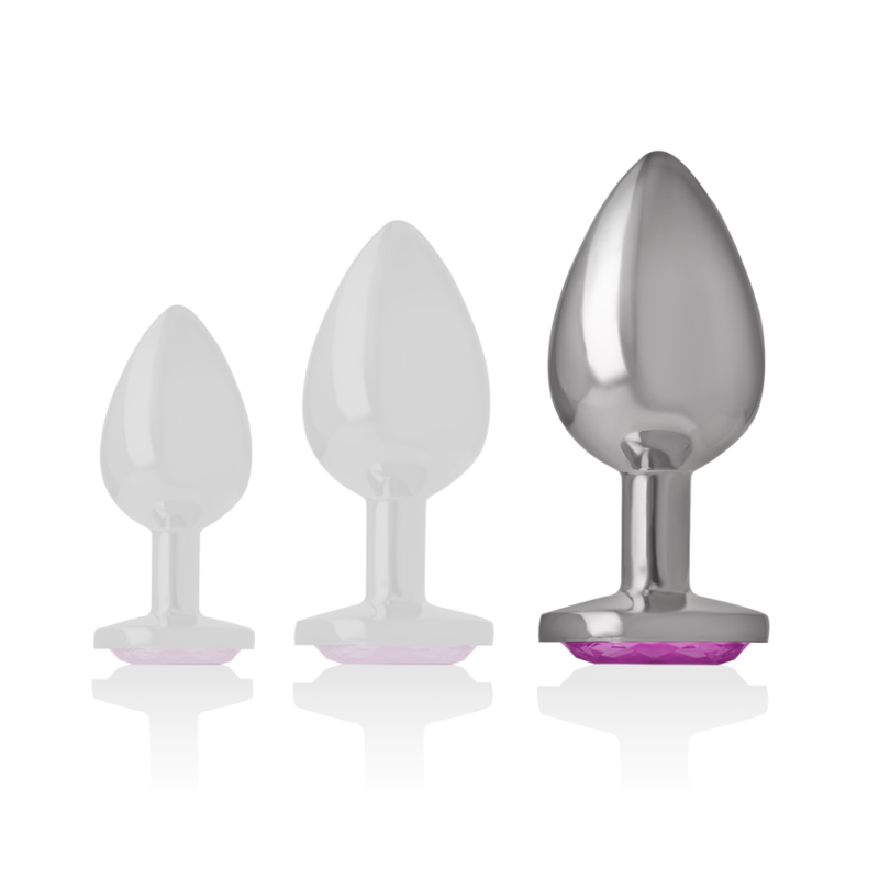 INTENSE - ALUMINUM METAL ANAL PLUG WITH PINK CRYSTAL SIZE L - Bild 5