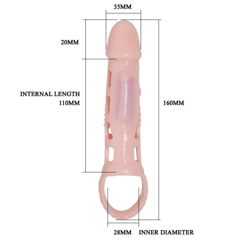 Alternative view of PRETTY LOVE - HARRISON PENIS EXTENDER COVER WITH VIBRATION AND STRAP 13.5 CM