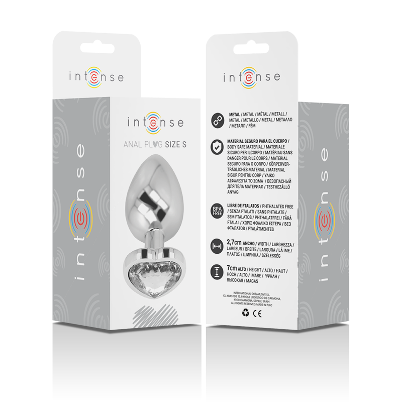 Alternative view of INTENSE - WHITE HEART ALUMINUM METAL ANAL PLUG SIZE S