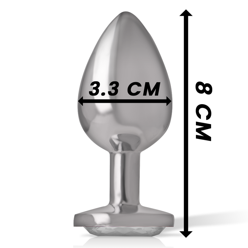 Alternative view of INTENSE - ALUMINUM METAL ANAL PLUG WHITE HEART SIZE M