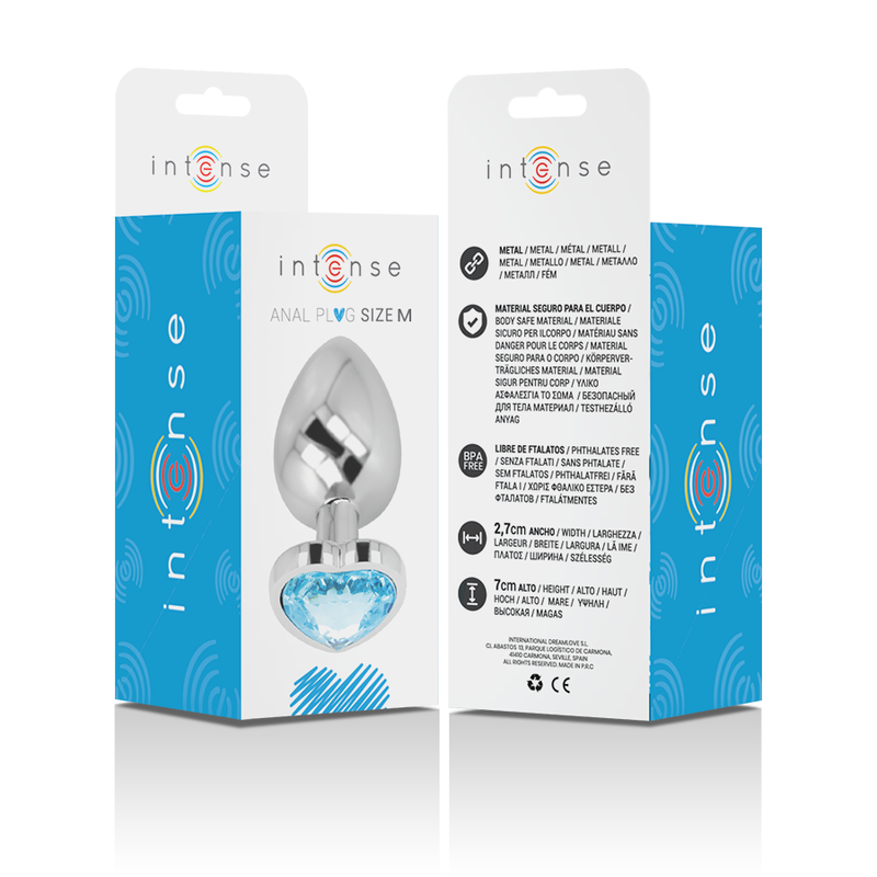 Alternative view of INTENSE - ALUMINUM METAL ANAL PLUG BLUE HEART SIZE M