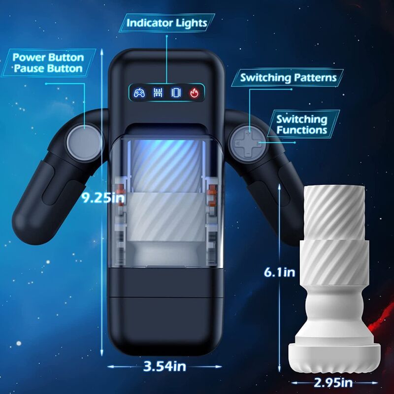 GAME CUP - THRUSTING VIBRATION MASTURBATOR WITH HEATING FUNCTION AND MOBILE SUPPORT - BLACK - Bild 10