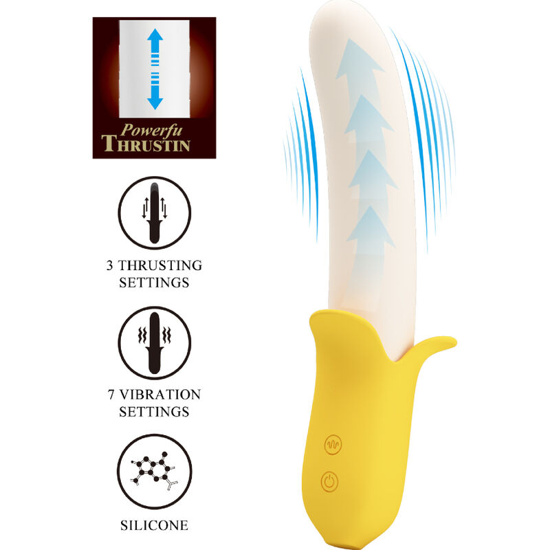 Alternative view of PRETTY LOVE - BANANA GEEK SUPER POWER 7 VIBRATIONS UP&DOWN SILICONE BLACK