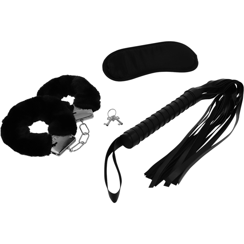 INTENSE - FETISH EROTIC PLAYSET 1 WITH HANDCUFFS, BLIND MASK AND FLOGGER - Bild 6