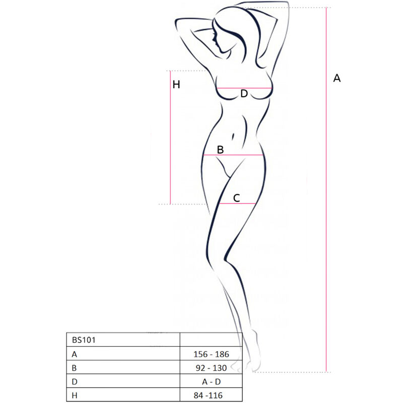 PASSION - BS101 BODYSTOCKING BLACK ONE SIZE - Bild 4