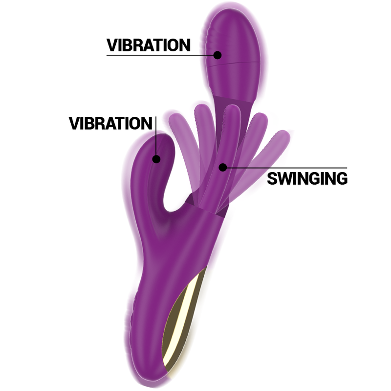 INTENSE - APOLO RECHARGEABLE MULTIFUNCTION VIBRATOR 7 VIBRATIONS WITH SWINGING MOTION PURPLE - Bild 7