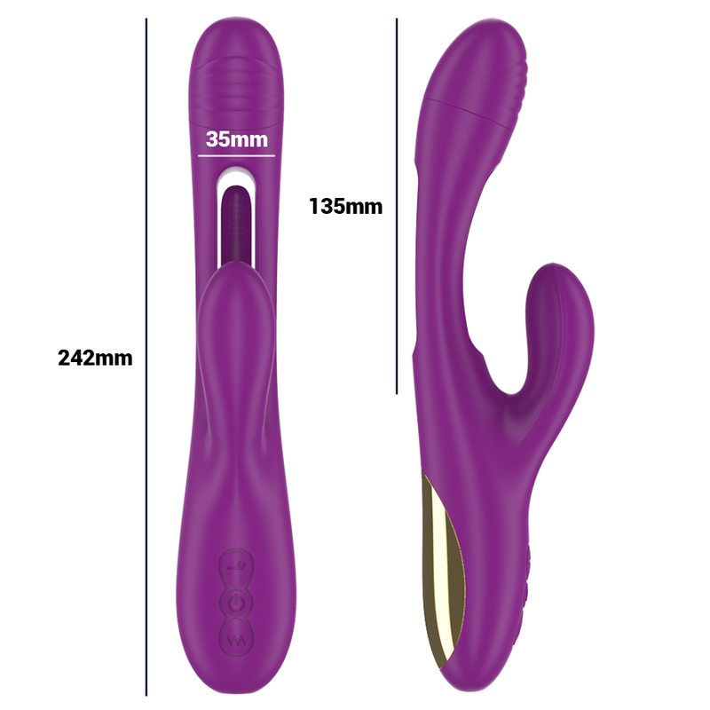 INTENSE - APOLO RECHARGEABLE MULTIFUNCTION VIBRATOR 7 VIBRATIONS WITH SWINGING MOTION PURPLE - Bild 6