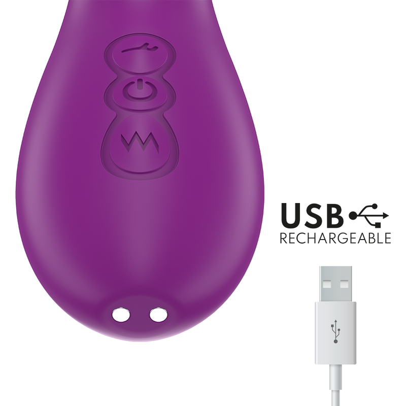 INTENSE - ATENEO RECHARGEABLE MULTIFUNCTION VIBRATOR 7 VIBRATIONS WITH OSCILLATING TONGUE AND PURPLE SUCTION - Bild 5