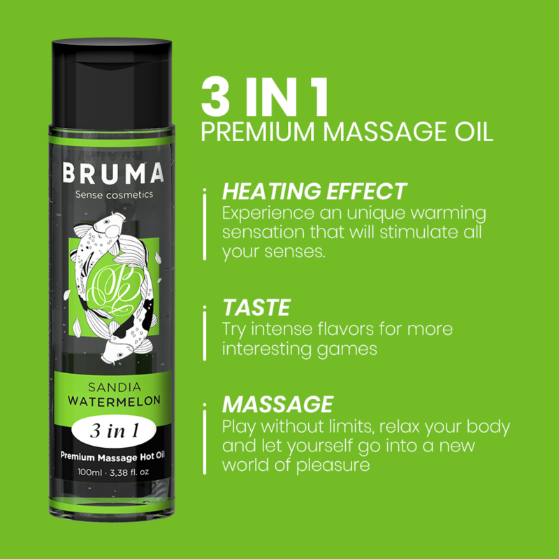 BRUMA - PREMIUM MASSAGE HOT OIL WATERMELON 3 IN 1 - 100 ML - Bild 6