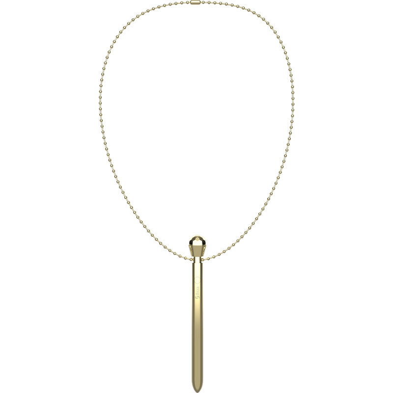 Alternative view of IBIZA - CLIT POCKET STIMULATOR NECKLACE USB CHARGER 12 VIBRATION MODES GOLDEN 12,2 X 1,5