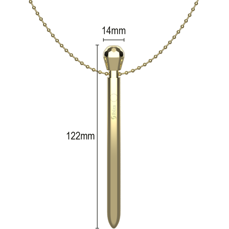 IBIZA - CLIT POCKET STIMULATOR NECKLACE USB CHARGER 12 VIBRATION MODES GOLDEN 12,2 X 1,5 - Bild 5