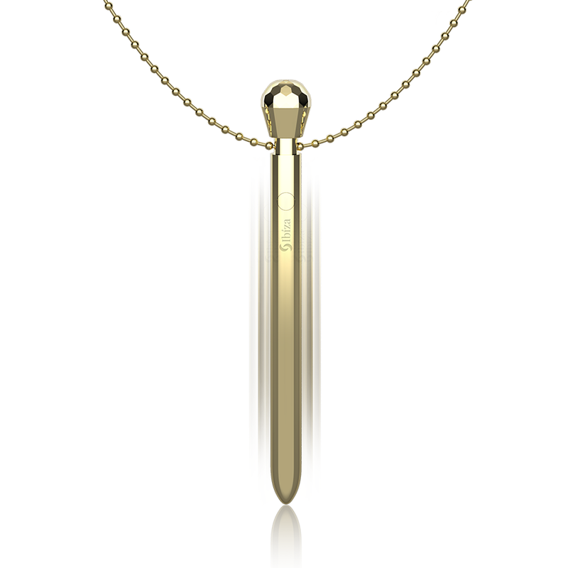 IBIZA - CLIT POCKET STIMULATOR NECKLACE USB CHARGER 12 VIBRATION MODES GOLDEN 12,2 X 1,5 - Bild 6