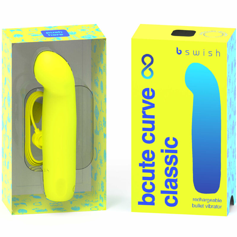 Alternative view of B SWISH - BCUTE CURVE INFINITE CLASSIC RECHARGEABLE SILICONE VIBRATOR YELLOW