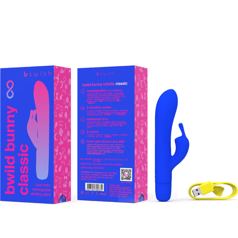 B SWISH - BWILD BUNNY INFINITE CLASSIC RECHARGEABLE VIBRATOR BLUE SILICONE - Bild 4