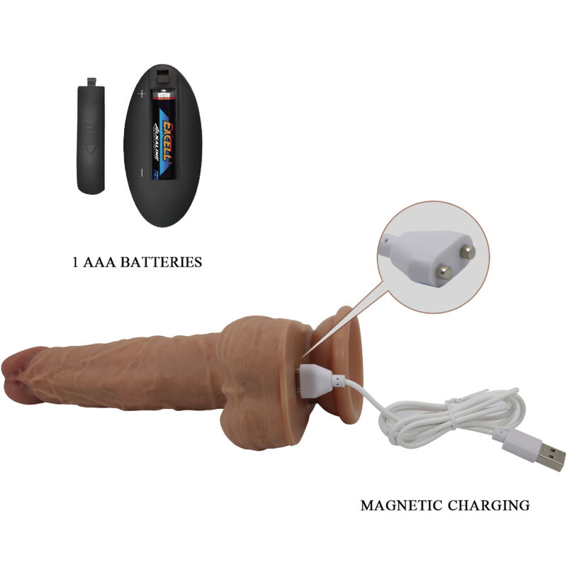 PRETTY LOVE - JONATHAN SILICONE DILDO 3 VIBRATIONS + 3 INSERTION MEASUREMENTS REMOTE CONTROL 21 CM - Bild 3