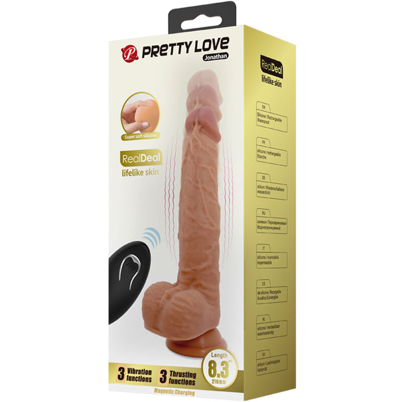 PRETTY LOVE - JONATHAN SILICONE DILDO 3 VIBRATIONS + 3 INSERTION MEASUREMENTS REMOTE CONTROL 21 CM - Bild 7