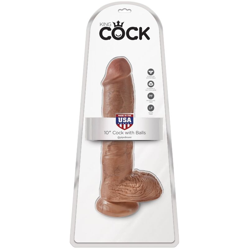 KING COCK - REALISTIC PENIS WITH BALLS 19.8 CM CARAMEL - Bild 6