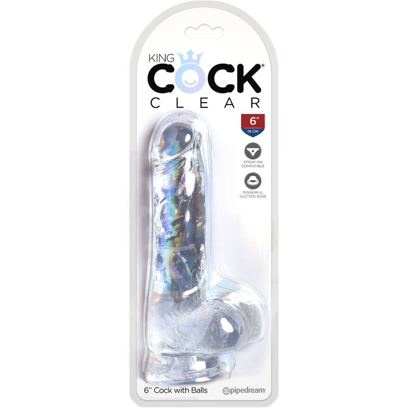 KING COCK - CLEAR REALISTIC PENIS WITH BALLS 13.5 CM TRANSPARENT - Bild 4
