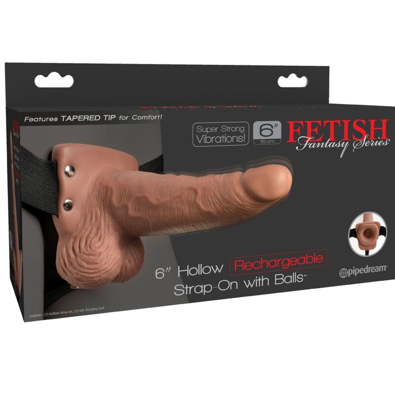 FETISH FANTASY SERIES - ADJUSTABLE HARNESS REALISTIC PENIS WITH RECHARGEABLE TESTICLES AND VIBRATOR 15 CM - Bild 6