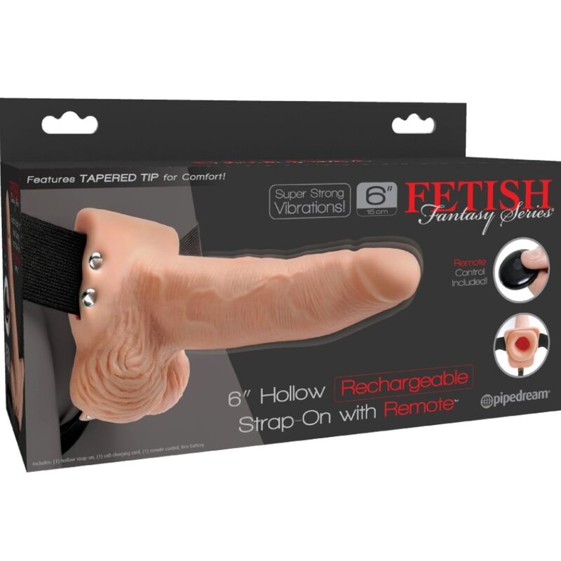 Alternative view of FETISH FANTASY SERIES - ADJUSTABLE HARNESS REMOTE CONTROL REALISTIC PENIS WITH RECHARGEABLE TESTICLES AND VIBRATOR 15 CM