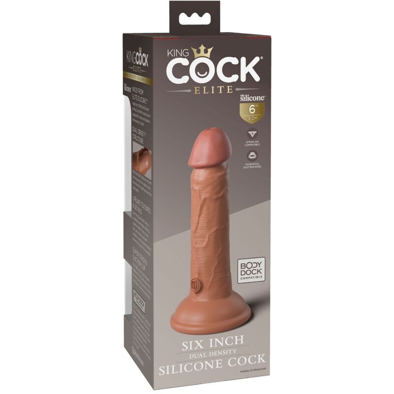 KING COCK - ELITE REALISTIC SILICONE DILDO 15.2 CM CARAMEL - Bild 3