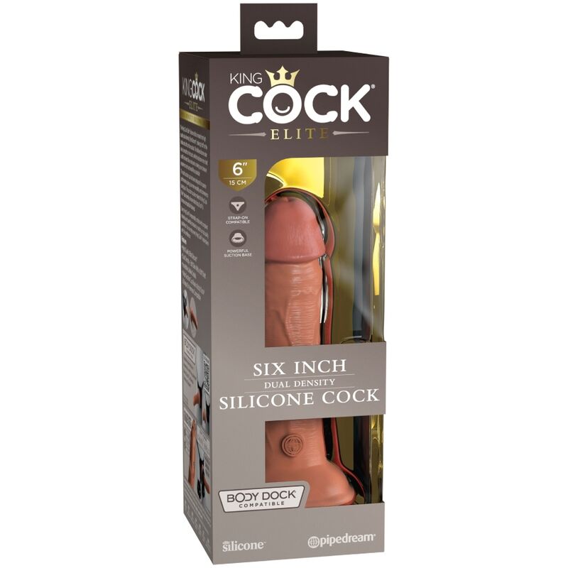 KING COCK - ELITE REALISTIC SILICONE DILDO 15.2 CM CARAMEL - Bild 4